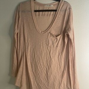 We The Free Tan Long Sleeve Relaxed Blouse